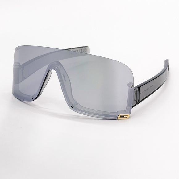 NEW GUCCI GG1637S 002 OVERSIZED SILVER MASK WOMEN SUNGLASSES GUCCI - Picture 6 of 11